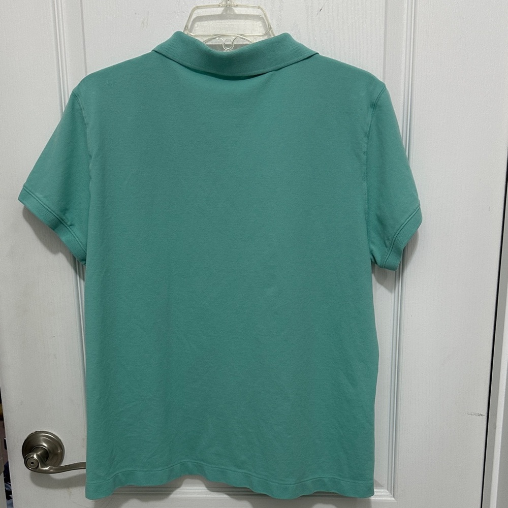 Women's Aqua Green Polo Shirt Size XL - Picture 6 of 7